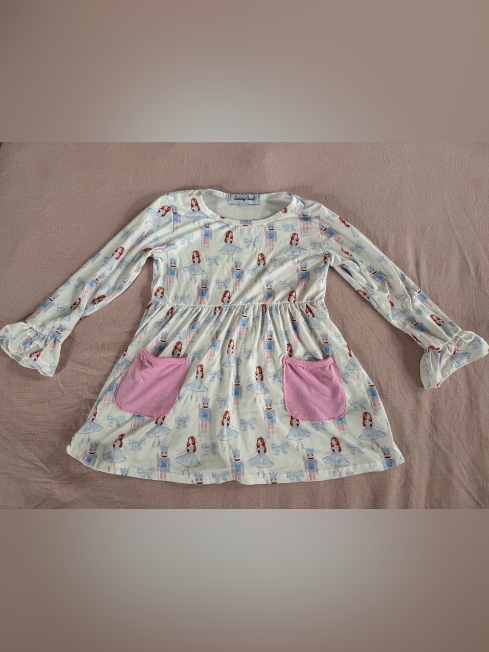Nutcracker ballet bow blue and pink dress, Long-Sleeve tunic